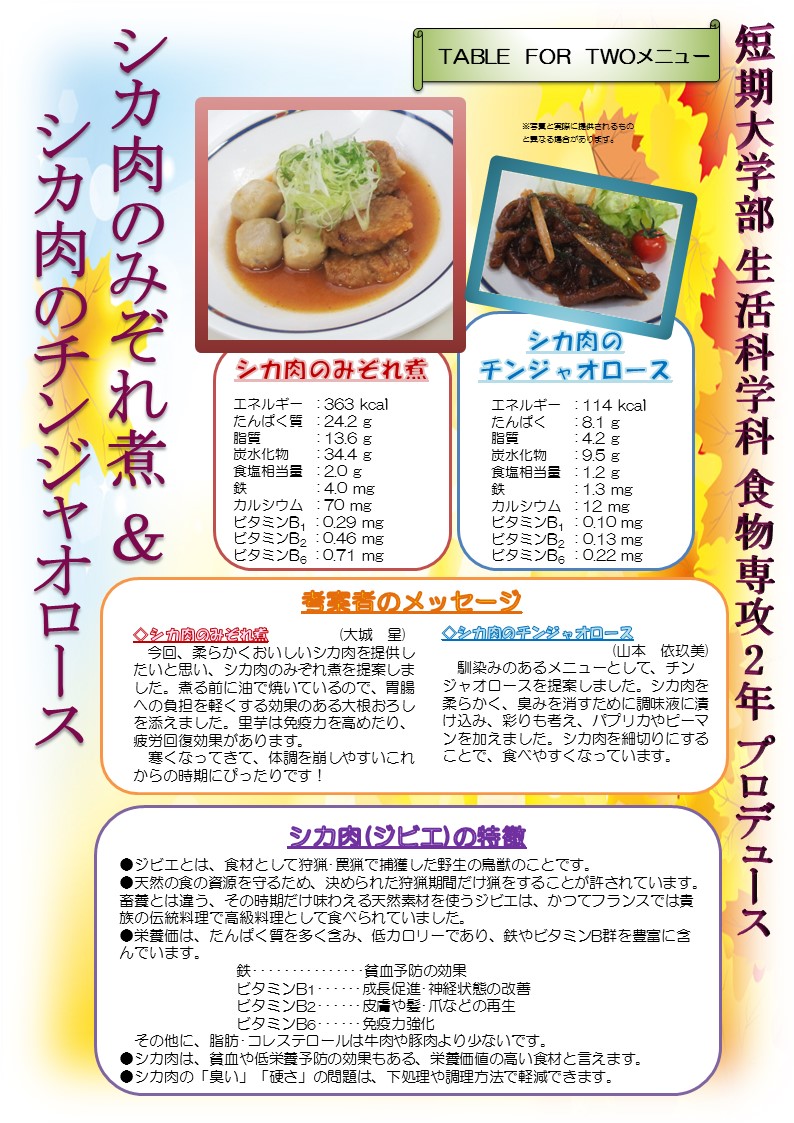 ジビエチラシ(食物)表